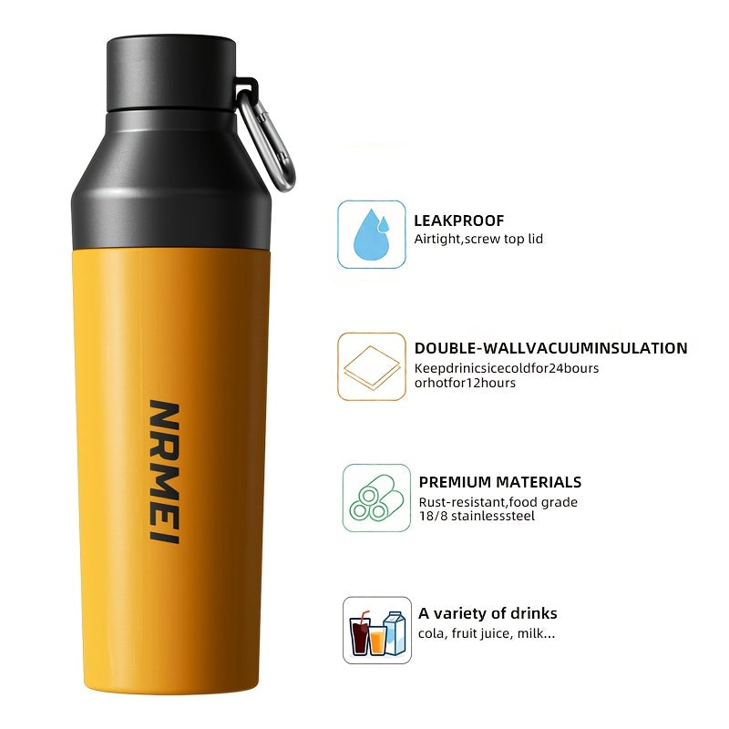 Stainless Steel Insulated Sports Water Bottle, Durable Material, One-Touch Lid, 25oz, Travel Mug - 24-Hour Hot\u002FCold Insulation, Backpack Opening Design, Includes Tea Separator, Ideal for Outdoor, Camping, And Hiking Water Bottle, Sports Water Bottle