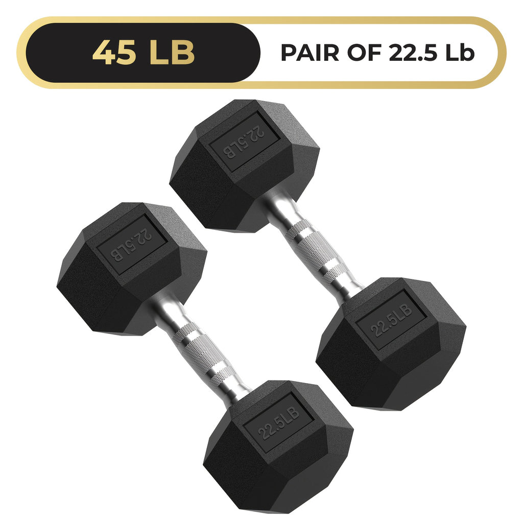 Hex Dumbbells Rubber Coated Hand Weights for Exercises And Fitness Home Gym No Rack