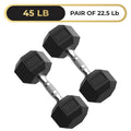 Hex Dumbbells Rubber Coated Hand Weights for Exercises And Fitness Home Gym No Rack