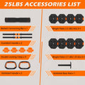 25\u002F50\u002F70Lbs Adjustable Weights Dumbbells Set, 4 In 1 Adjustable Barbell Set, Home FitnessWeight Set Gym Workout Exercise Training With Connecting Rod For Men Women