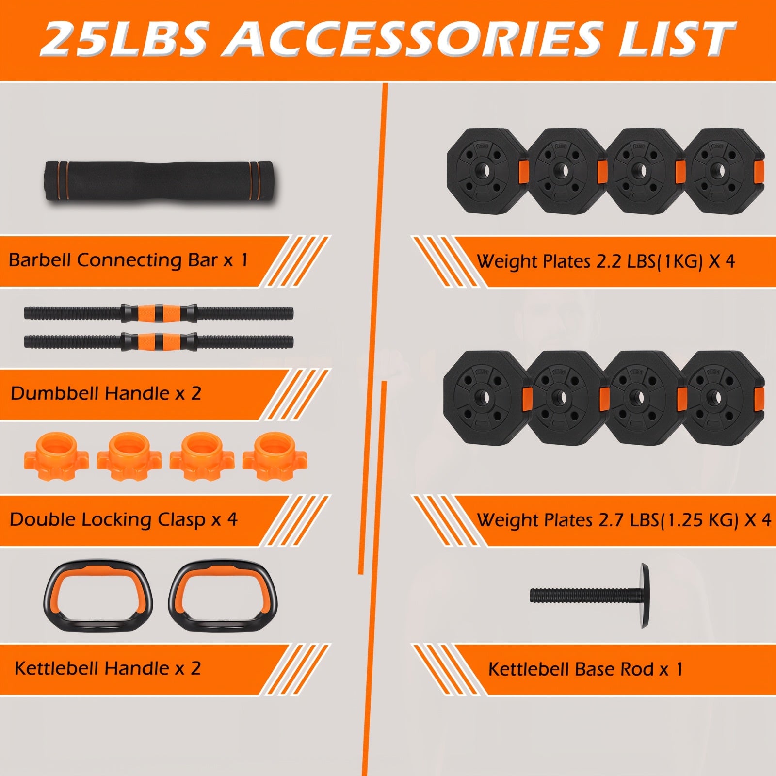 25\u002F50\u002F70Lbs Adjustable Weights Dumbbells Set, 4 In 1 Adjustable Barbell Set, Home FitnessWeight Set Gym Workout Exercise Training With Connecting Rod For Men Women