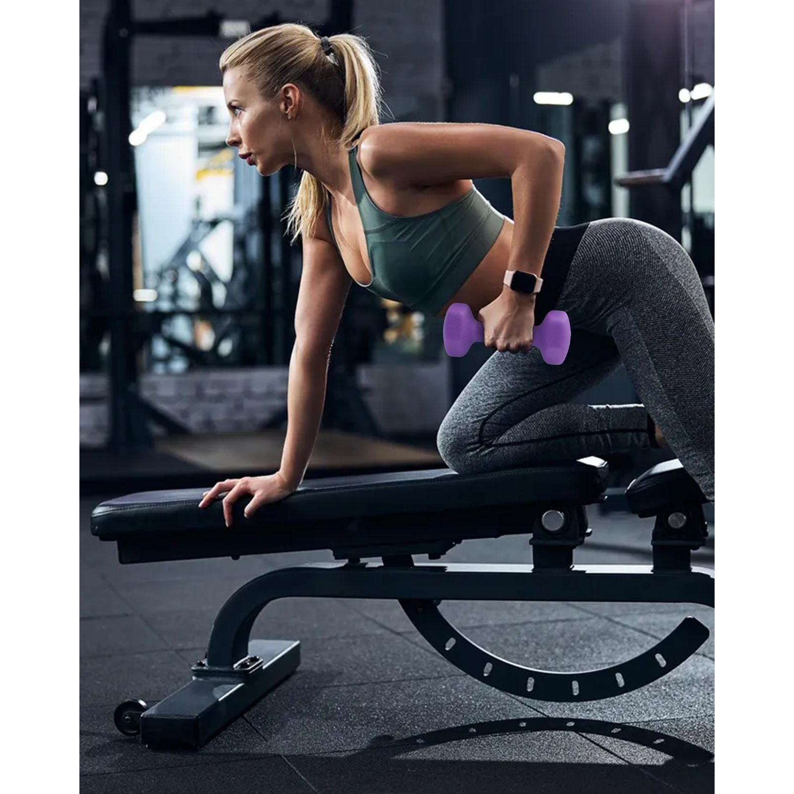 Neoprene Hexagon Dumbbell Hand Weights Set for Women - Non-Slip Grip Pairs in 3, 5, and 8 Lbs with Storage Rack Stand for Home Gym Workouts