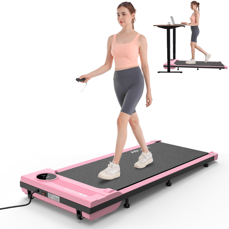 Electric Under Desk Treadmill Remote Control\u002F 2 Seconds Folding\u002F 300 Lbs Large Load Capacity Home Office Gym Silent Space Saving (Thickened Non-Slip Walking Mat)