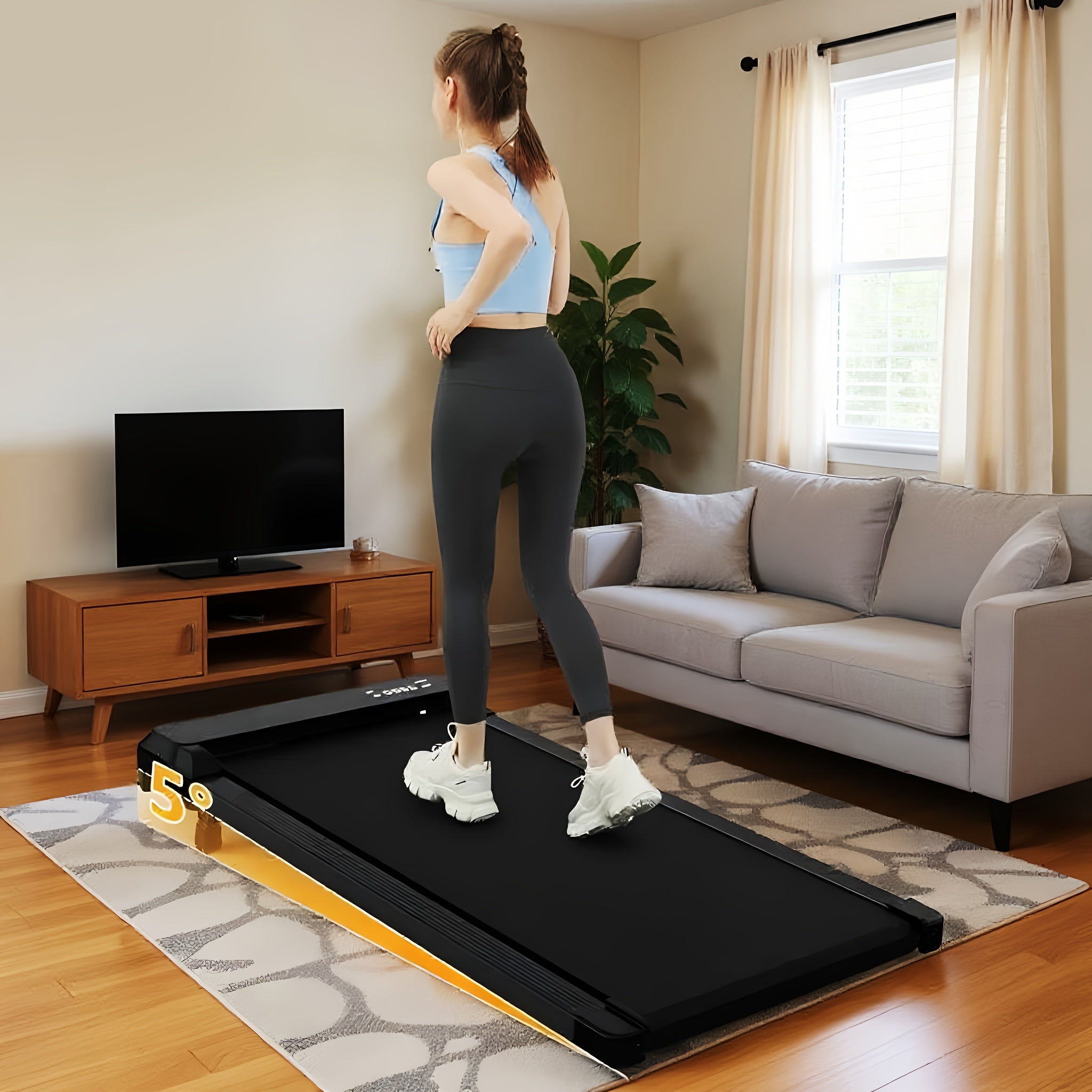 Walking Pad 4In 1 for Walking And Jogging, Under Desk Treadmill for Home Office, Portable Walking Pad Treadmill Under Desk, Desk Treadmill with LED Display, Treadmill Walking Pad, Treadmill Machine, Treadmill with Incline, Without Battery