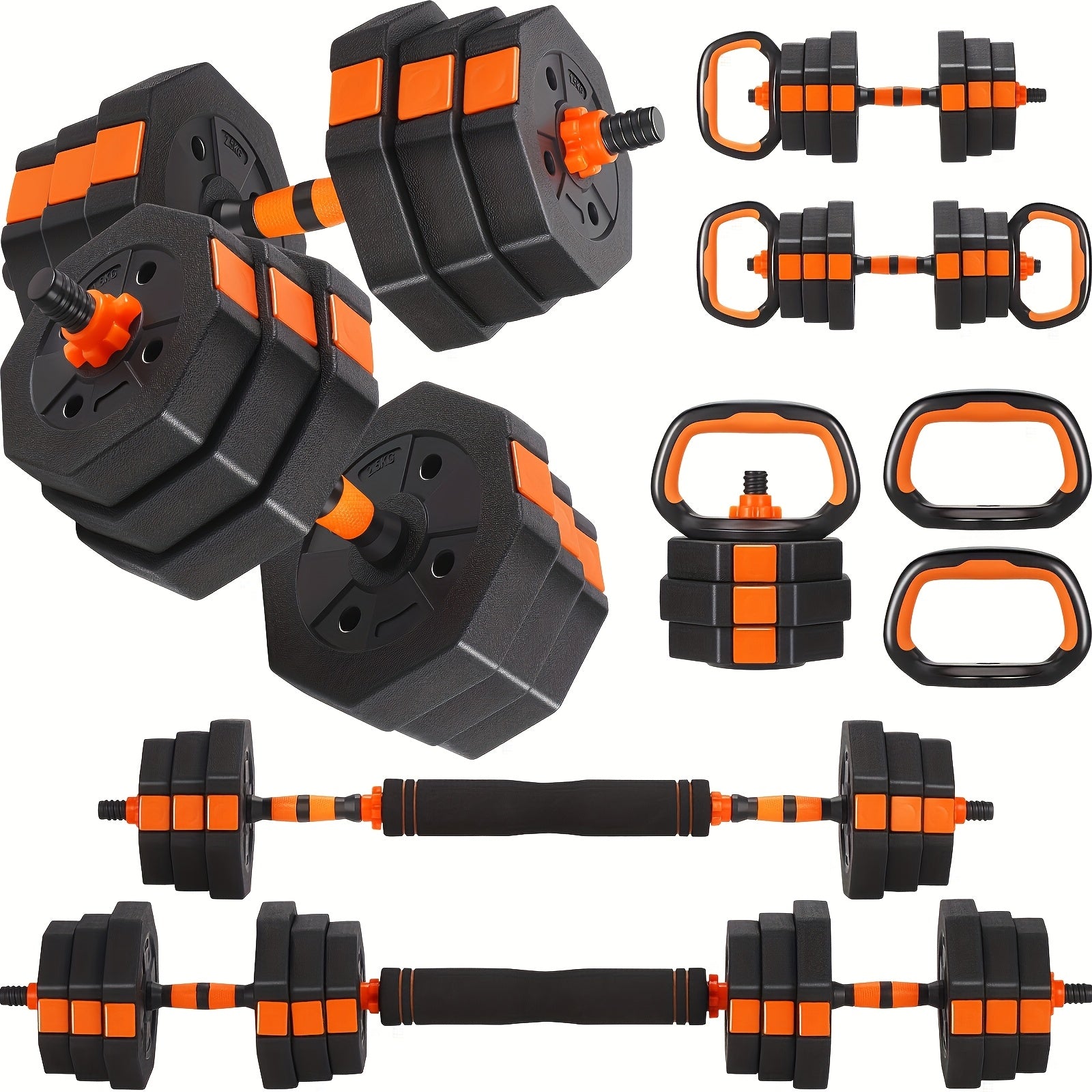 25\u002F50\u002F70Lbs Adjustable Weights Dumbbells Set, 4 In 1 Adjustable Barbell Set, Home FitnessWeight Set Gym Workout Exercise Training With Connecting Rod For Men Women