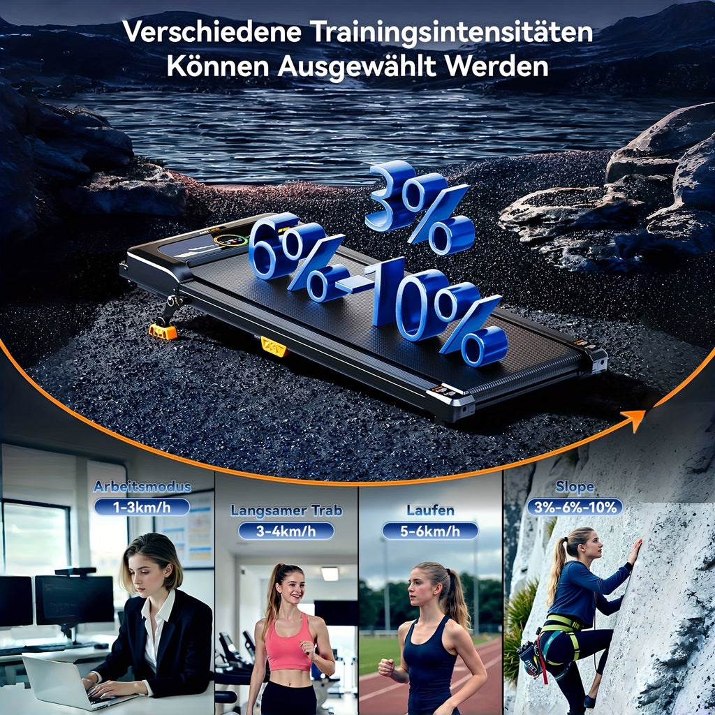 Compact Incline Walking Machine - Supports Up to 330 Pounds, 2.5HP Treadmill for Under Desk Use with LED Screen And Remote, Without Battery